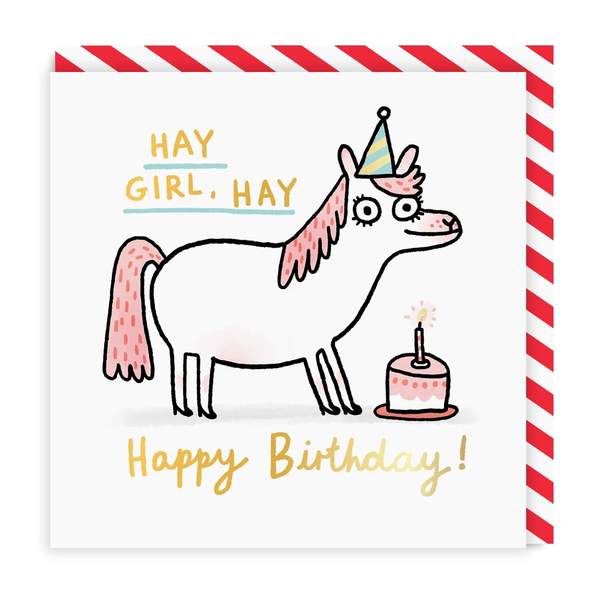 Hay Girl, Hay Birthday Square Greeting Card