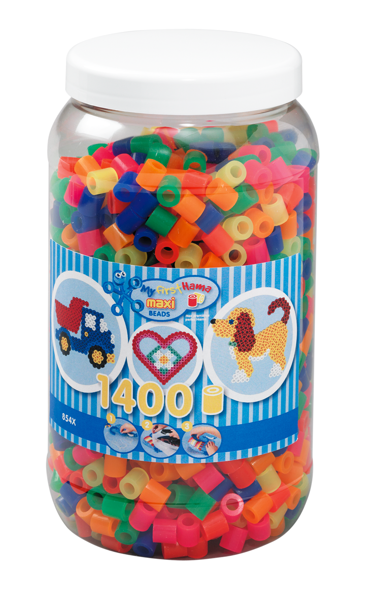 HAMA Beads - Maxi - Beads in tub - 1400 pcs - Neon Mix
