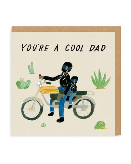 Motorcycle Dad Square Greeting Card