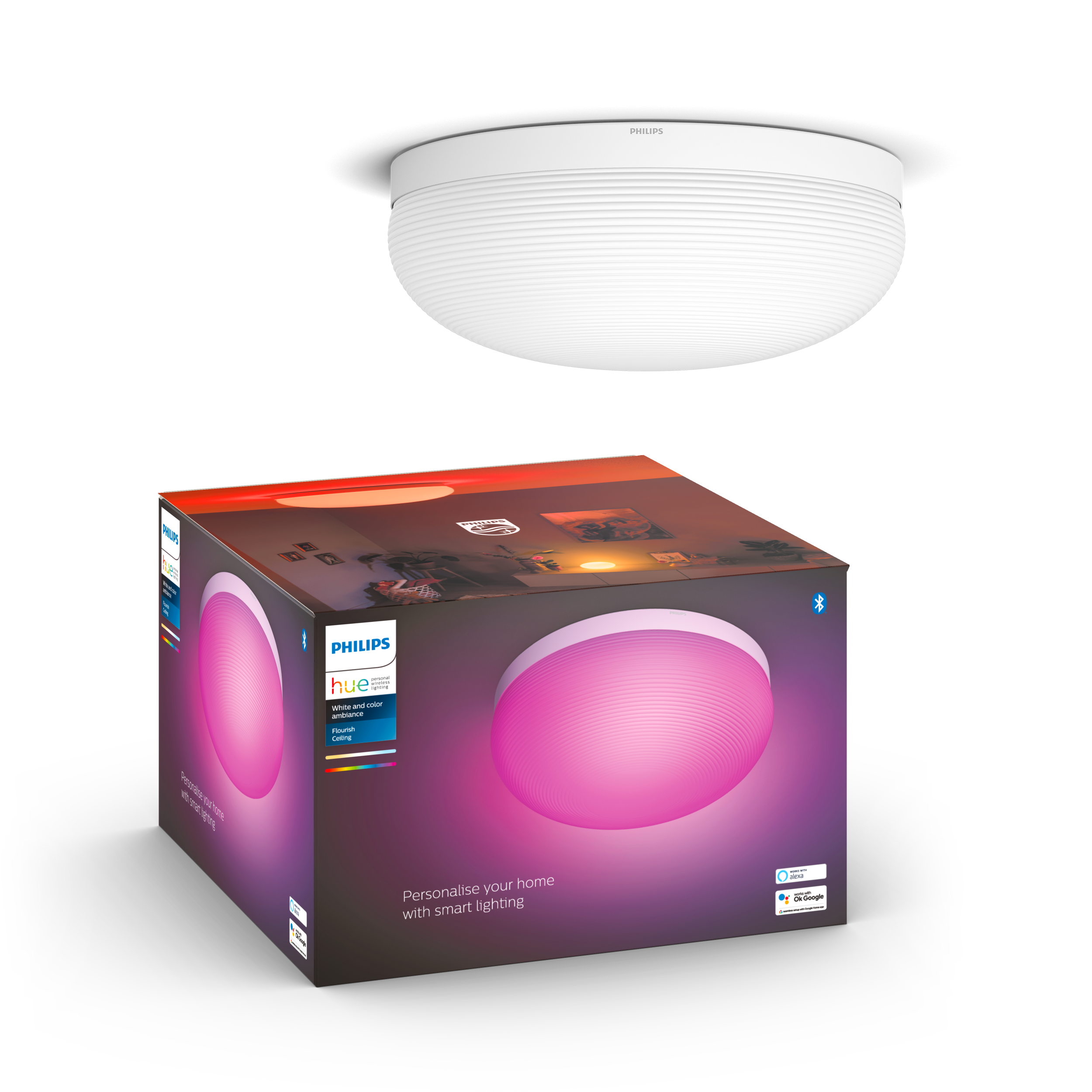 Philips Hue - Flourish Ceiling Light Bluetooth - White & Color Ambiance