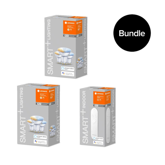 Ledvance - Smart+ 2x Par16 50W GU10 3Pack (6pcs) Turnable White & Remote - Wi-Fi - Bundle