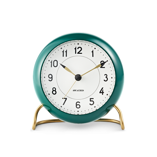 Arne Jacobsen - Station Table ​Clock ​ - Green/White (43677)