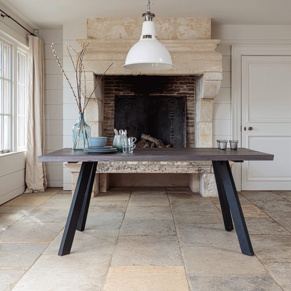 Valencia Solid Oak Dining Table - Dark Oak