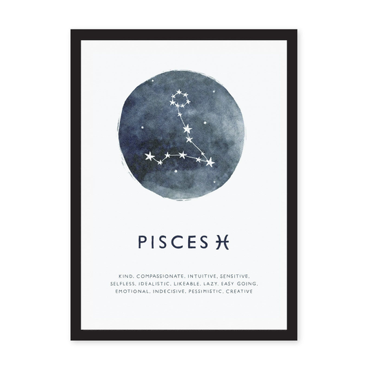 A4 Zodiac Riso Prints, Pisces