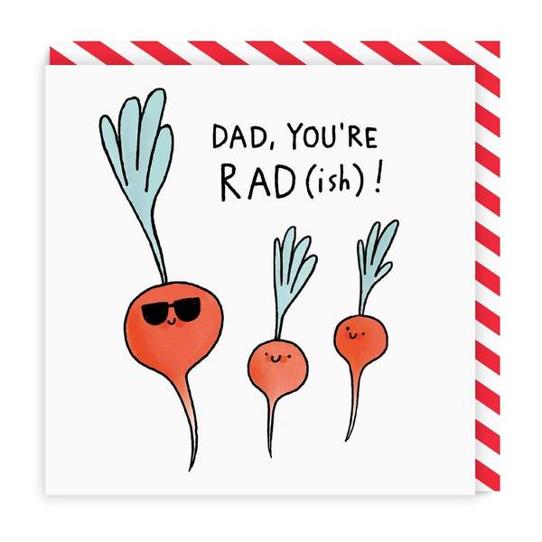 Dad You're Rad(ish) Square Greeting Card