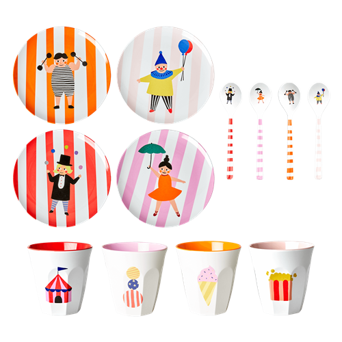 Rice - Kids Melamine Set in Giftbox - Circus Print