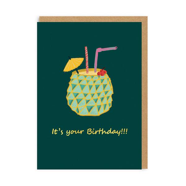 Pina Colada Cocktail Birthday Card