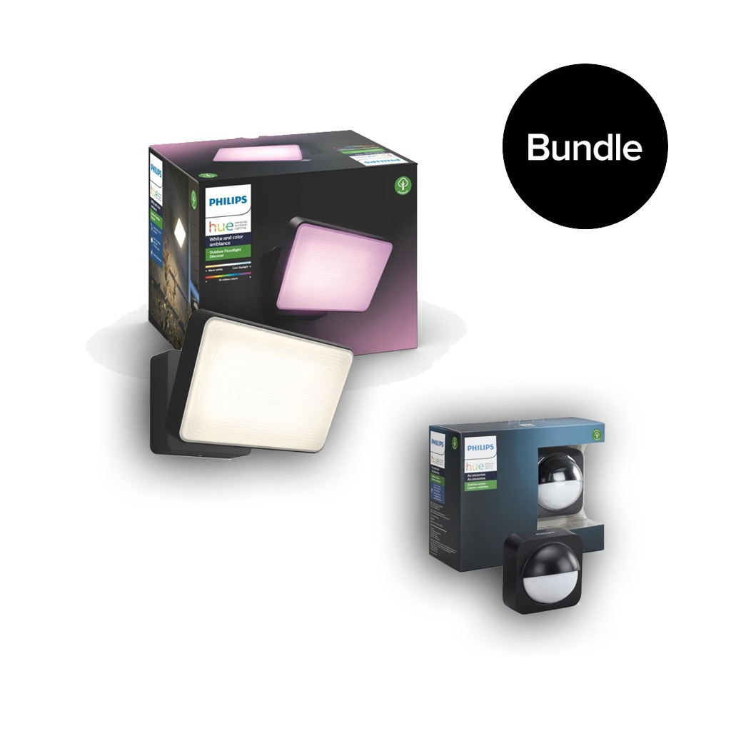 ​Philips Hue - Discover Black Outdoor & Outdoor Motion Sensor - Bundle