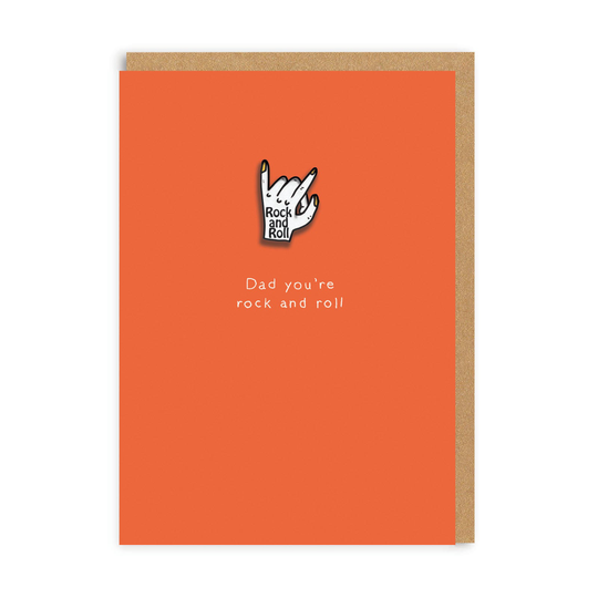Dad Rock N Roll Enamel Pin Greeting Card