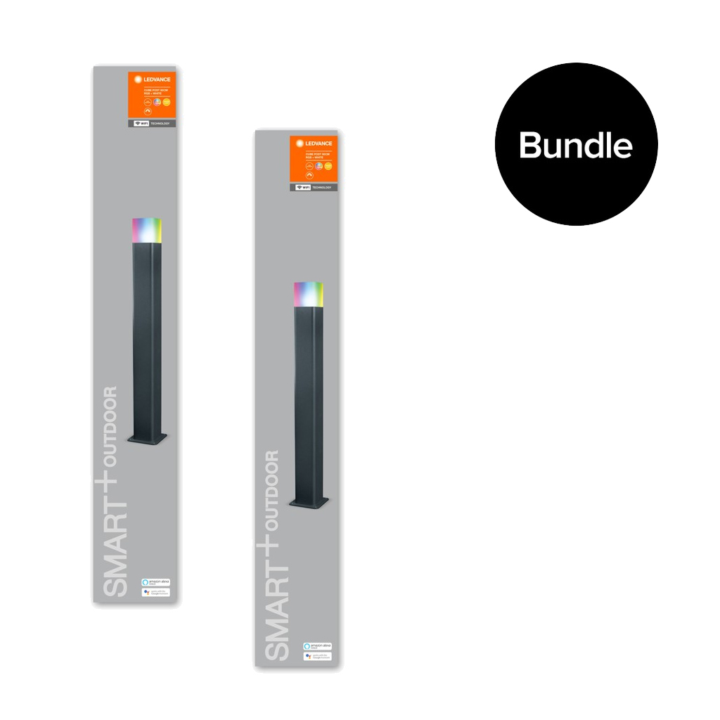 Ledvance - 2x Smart+ Outdoor Cube RGBW - Post Light 80cm - Bundle