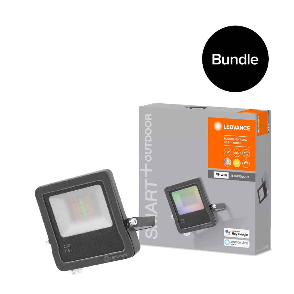 Ledvance - 2x Smart+ Outdoor Flood RGBW Multiple Color - 20w - Bundle