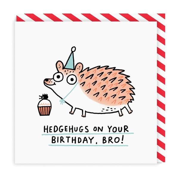 Brother Hedgehugs Birthday Square Greeting Card