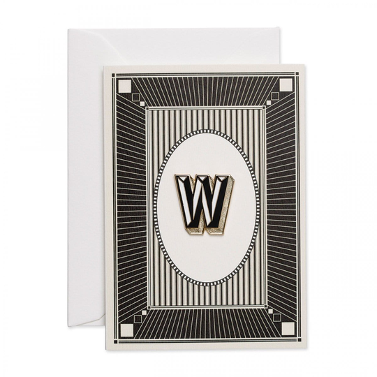 Alphabet Pin & Greeting Card, W