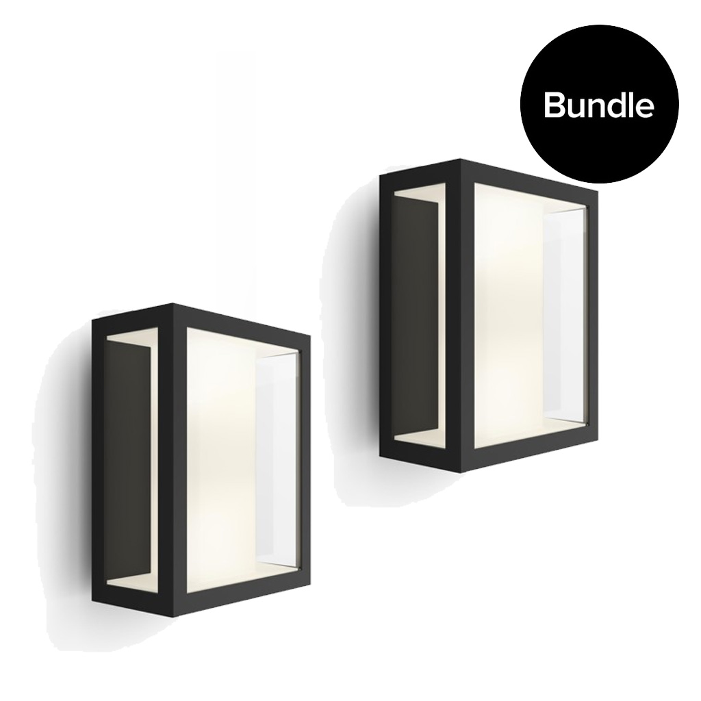 Philips Hue - 2x Impress Wall Lantern Outdoor - White & Color Ambiance - Bundle
