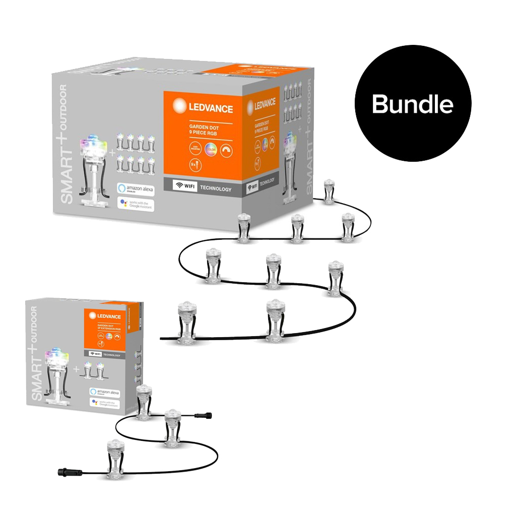 Ledvance - SMART+ Wi-Fi Garden Lightchain 9 Dots + Garden Lightchain 3 Dots - Extension - Bundle