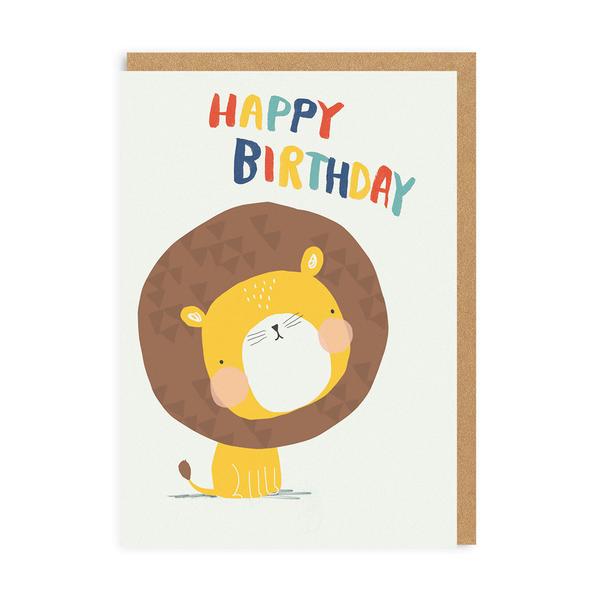 Happy Lion Birthday Card