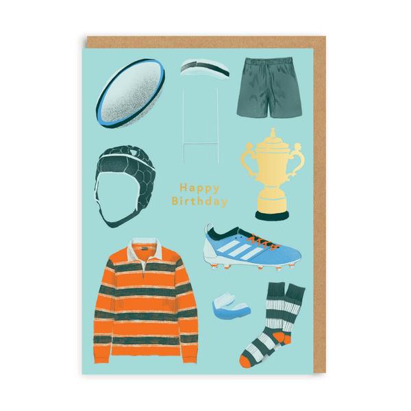 Happy Birthday Rugby Greeting Card