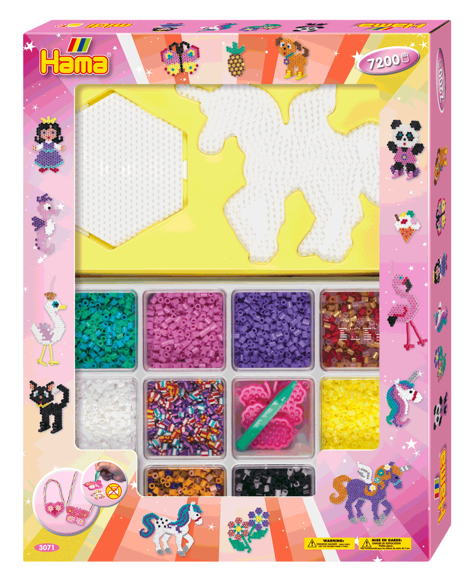 Hama Beads - Midi Open Giftset 7200 beads - Pink (383071)