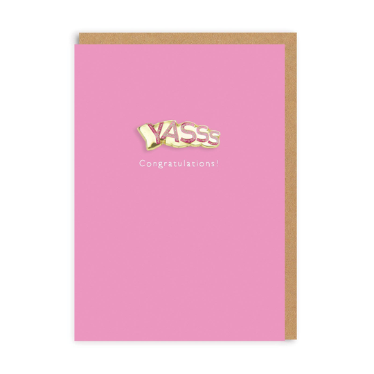 Yasss Congratulations Enamel Pin Greeting Card