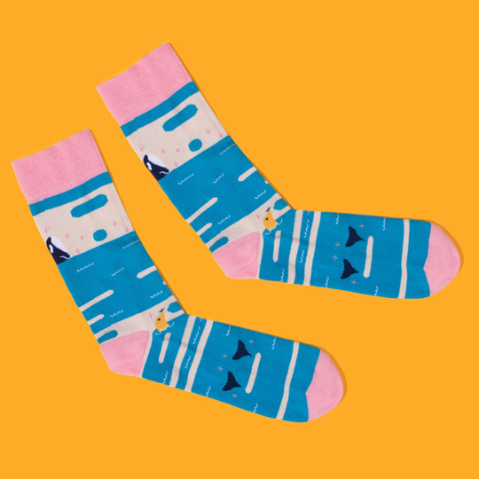 Whale Print Socks, Small
